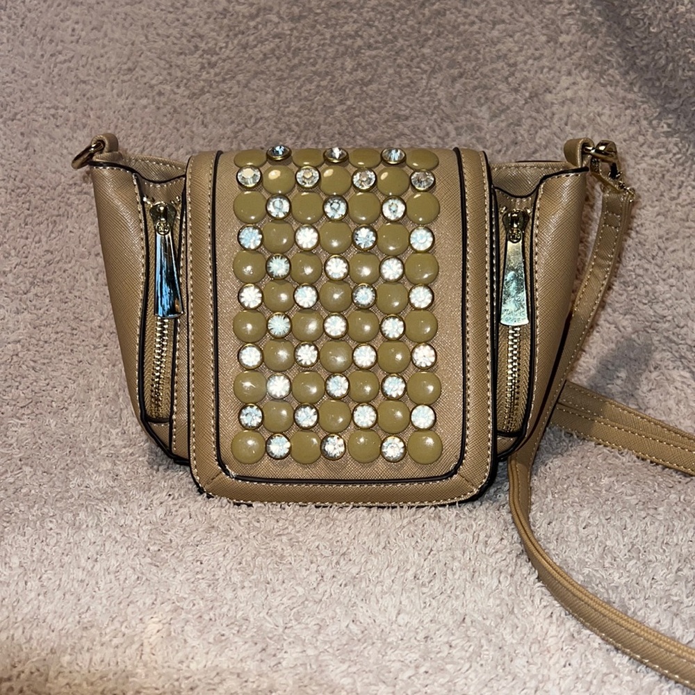 Jeweled Leather Crossbody Purse
